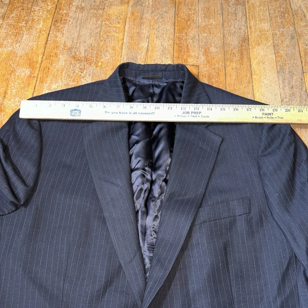 Brooks Brothers 346 Mens 42R Navy Blue Pinstripe Wool Stretch Blazer Sport Coat